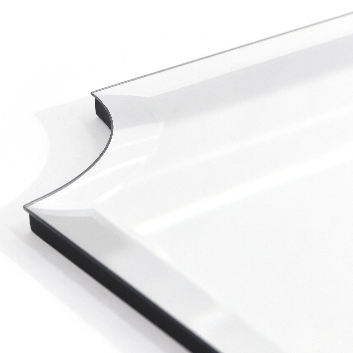 Miroir mural biseauté festonné rectangulaire sans cadre, pour salle de bain, coiffeuse et chambre à coucher, 1 bord biseauté - Transparent