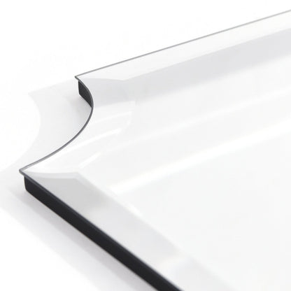 Miroir mural biseauté festonné rectangulaire sans cadre, pour salle de bain, coiffeuse et chambre à coucher, 1 bord biseauté - Transparent