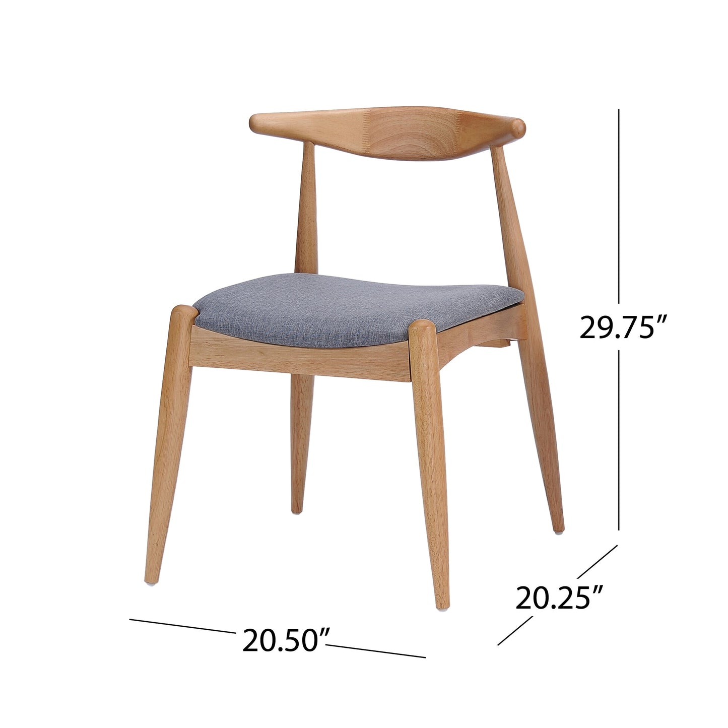 Chaises de salle à manger modernes du milieu du siècle Francie (lot de 2) par Christopher Knight Home - 20,50 l x 20,25 L x 29,75 H