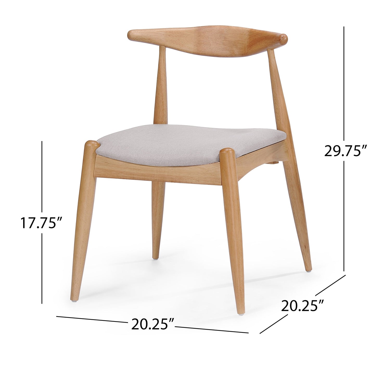 Chaises de salle à manger modernes du milieu du siècle Francie (lot de 2) par Christopher Knight Home - 20,50 l x 20,25 L x 29,75 H