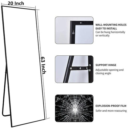 Grand miroir mural sur pied à suspendre