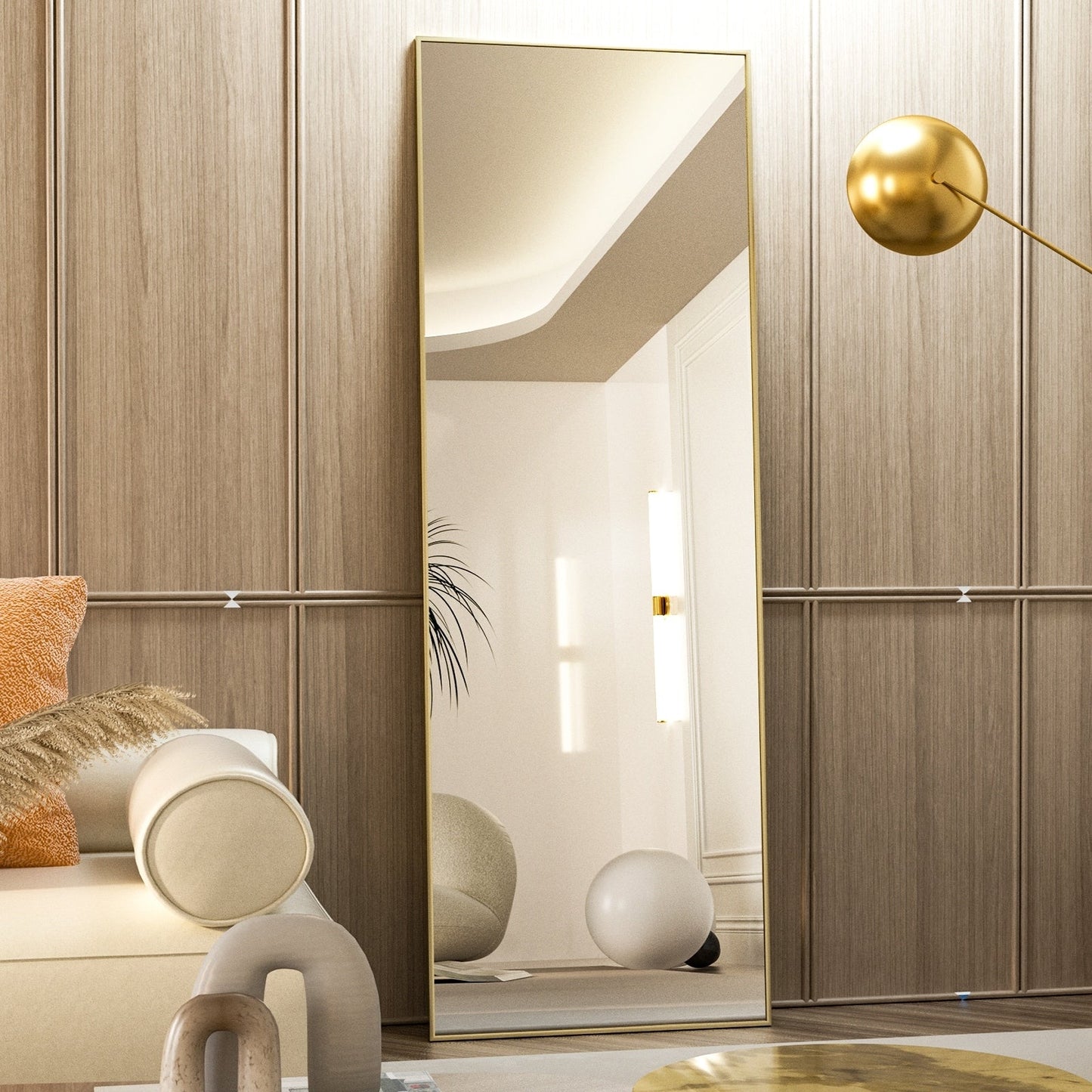 Grand miroir mural sur pied à suspendre