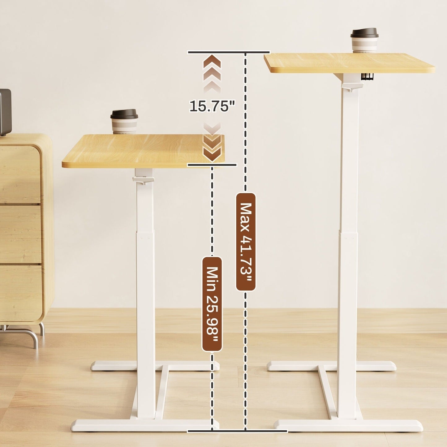 FunniHomi 28/32 Table de lit mobile à hauteur réglable avec roulettes, blanc/noir, pour ordinateur portable, pour lit et canapé