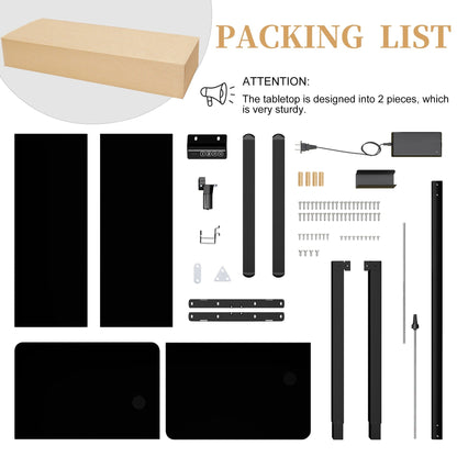 Bureau debout électrique réglable en hauteur Futzca avec panneau d'épissure