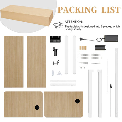 Bureau debout électrique réglable en hauteur Futzca avec panneau d'épissure