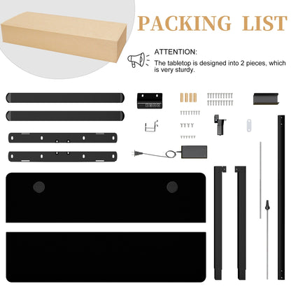 Bureau debout électrique réglable en hauteur Futzca avec panneau d'épissure