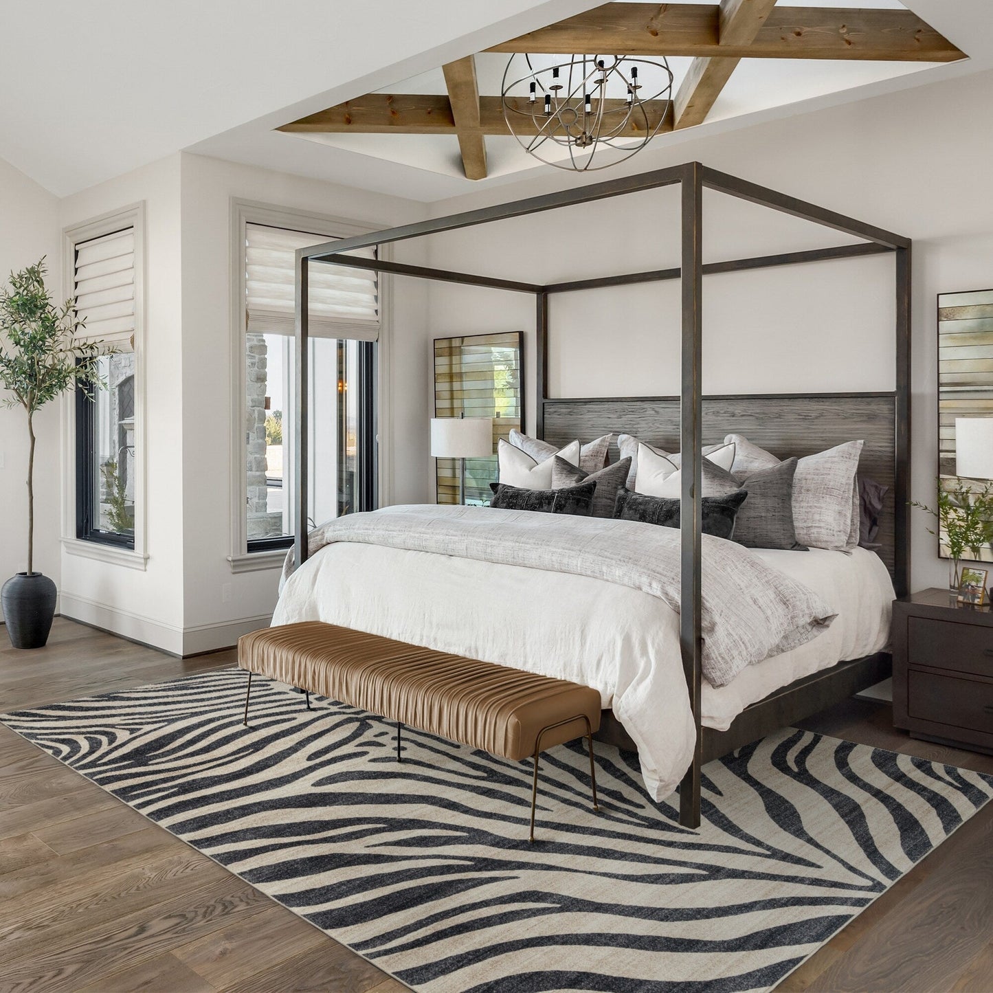 Collection de tapis Gertmenian Crystal Print, lavables, imprimés numériquement, à poils plats, en polyester antidérapant