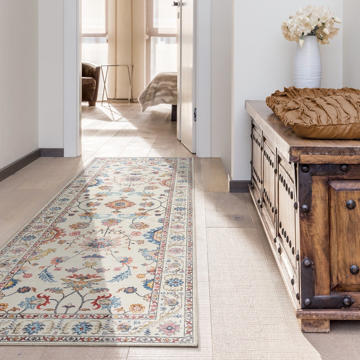 Collection de tapis Gertmenian Crystal Print, lavables, imprimés numériquement, à poils plats, en polyester antidérapant