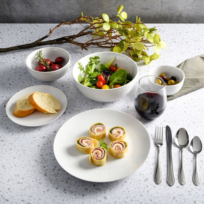 Service de table Gibson Home All U Need de 60 pièces (assiettes, bols, verres, fourchettes, cuillères et couteaux) (service pour 6 personnes)