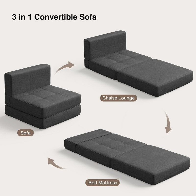 Fauteuil convertible 3 en 1, fauteuil rabattable, lit-lit escamotable