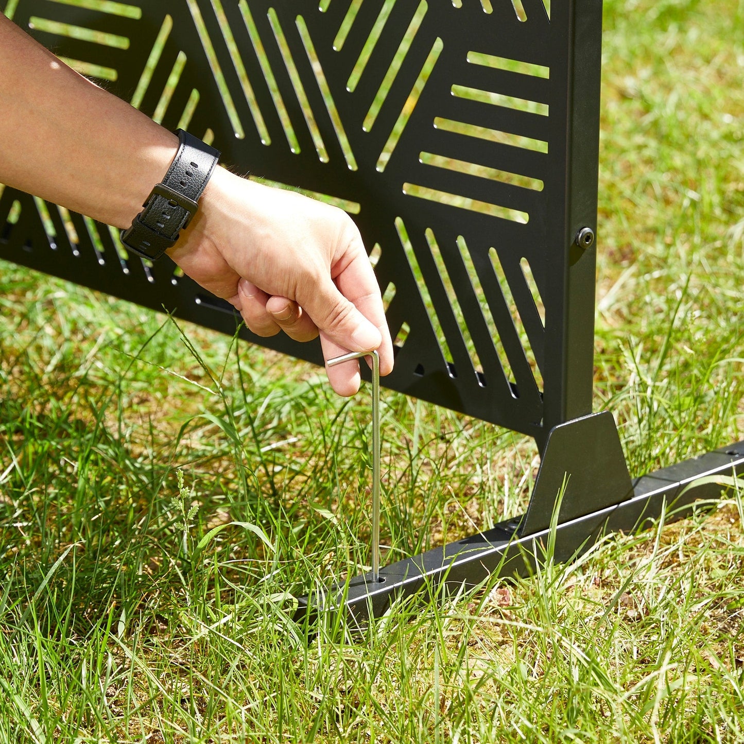 Paravent de confidentialité à 3 panneaux galvanisé à motifs floraux de 1,8 m de Glitzhome