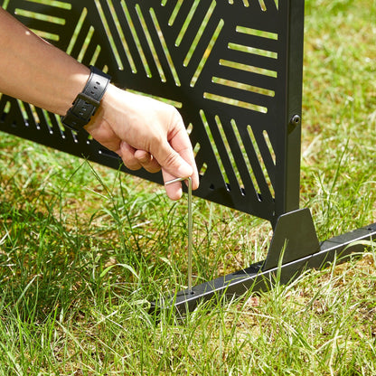 Paravent de confidentialité à 3 panneaux galvanisé à motifs floraux de 1,8 m de Glitzhome