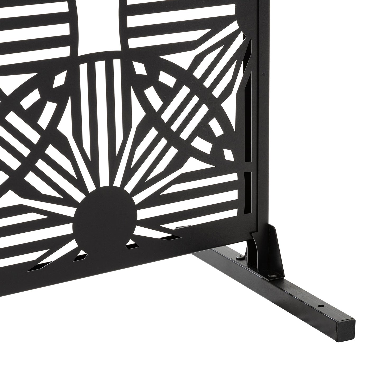 Paravent de confidentialité à 3 panneaux galvanisé à motifs floraux de 1,8 m de Glitzhome