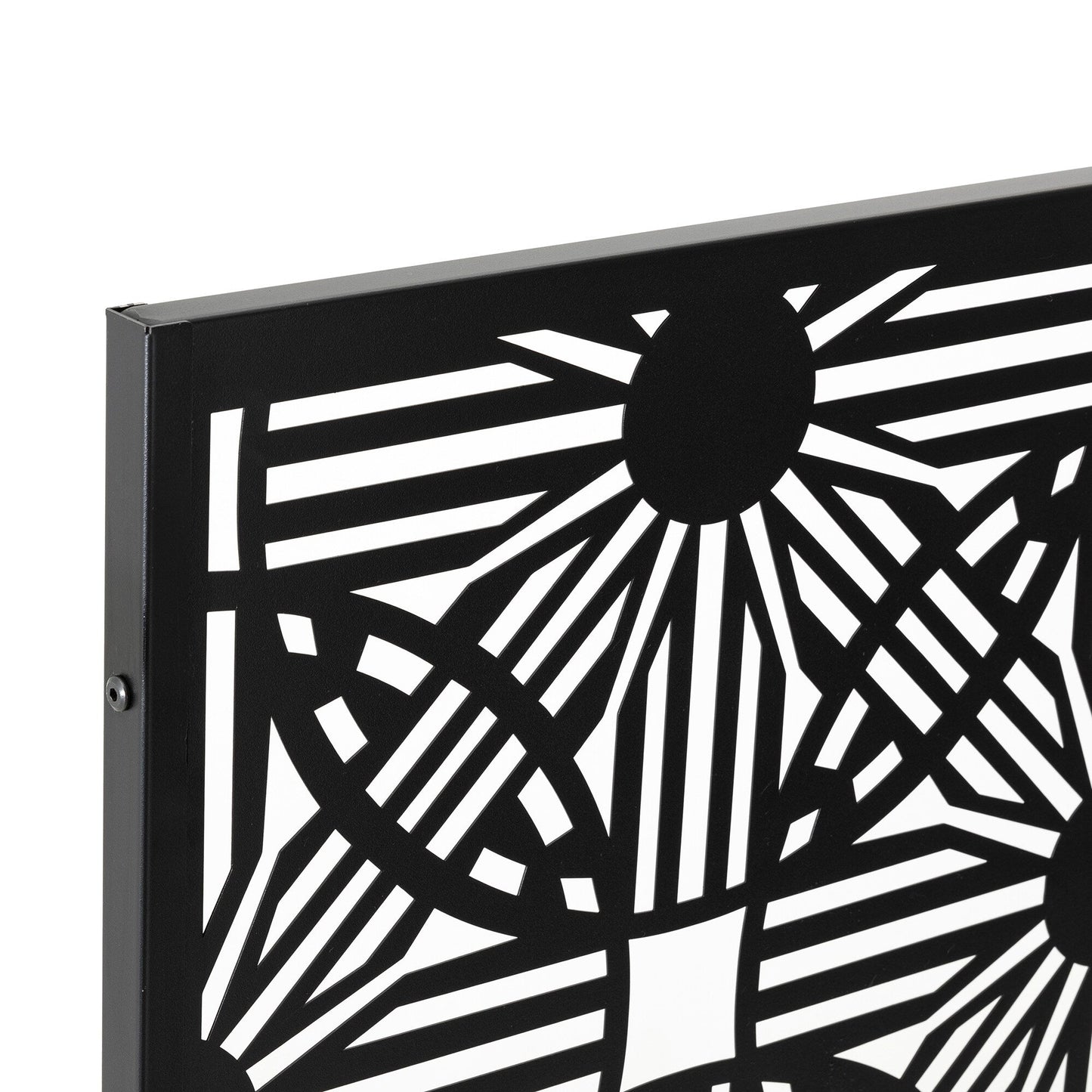 Paravent de confidentialité à 3 panneaux galvanisé à motifs floraux de 1,8 m de Glitzhome