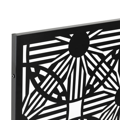 Paravent de confidentialité à 3 panneaux galvanisé à motifs floraux de 1,8 m de Glitzhome