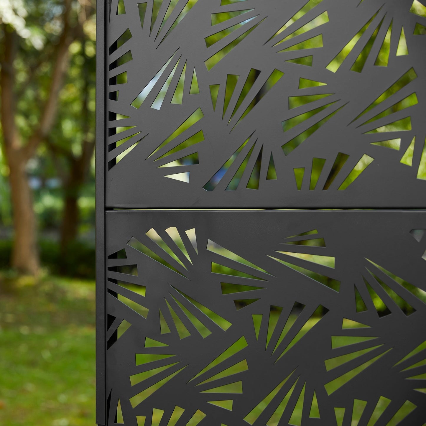 Paravent de confidentialité à 3 panneaux galvanisé à motifs floraux de 1,8 m de Glitzhome