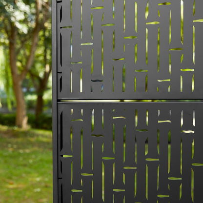 Paravent de confidentialité à 3 panneaux galvanisé à motifs floraux de 1,8 m de Glitzhome