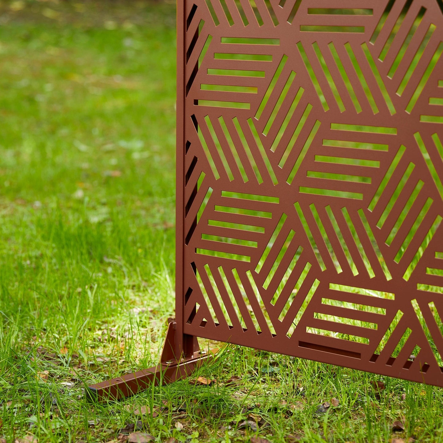 Paravent de confidentialité à 3 panneaux galvanisé à motifs floraux de 1,8 m de Glitzhome