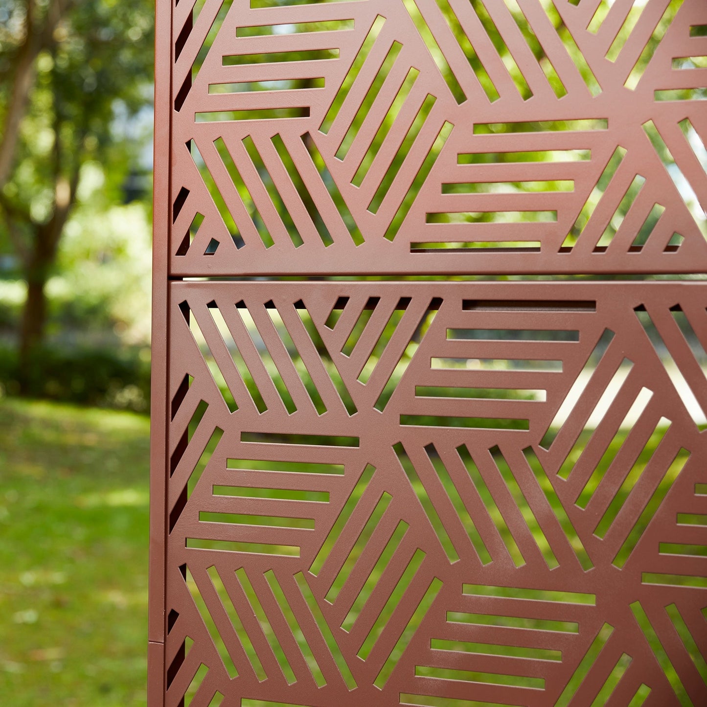 Paravent de confidentialité à 3 panneaux galvanisé à motifs floraux de 1,8 m de Glitzhome