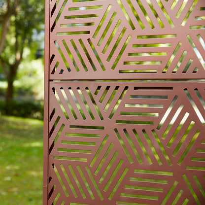 Paravent de confidentialité à 3 panneaux galvanisé à motifs floraux de 1,8 m de Glitzhome