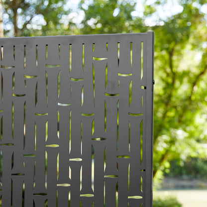 Paravent de confidentialité à 3 panneaux galvanisé à motifs floraux de 1,8 m de Glitzhome