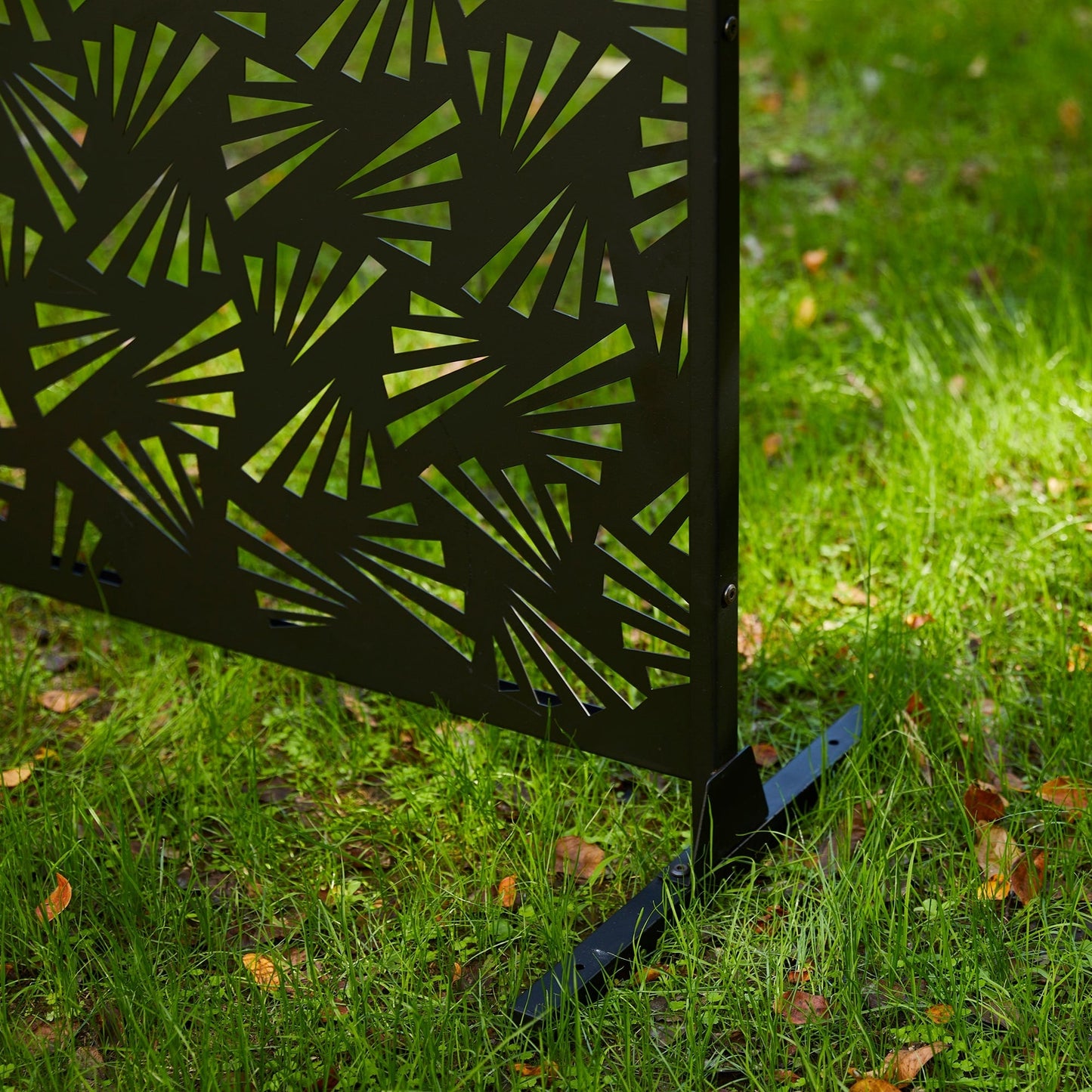 Paravent de confidentialité à 3 panneaux galvanisé à motifs floraux de 1,8 m de Glitzhome