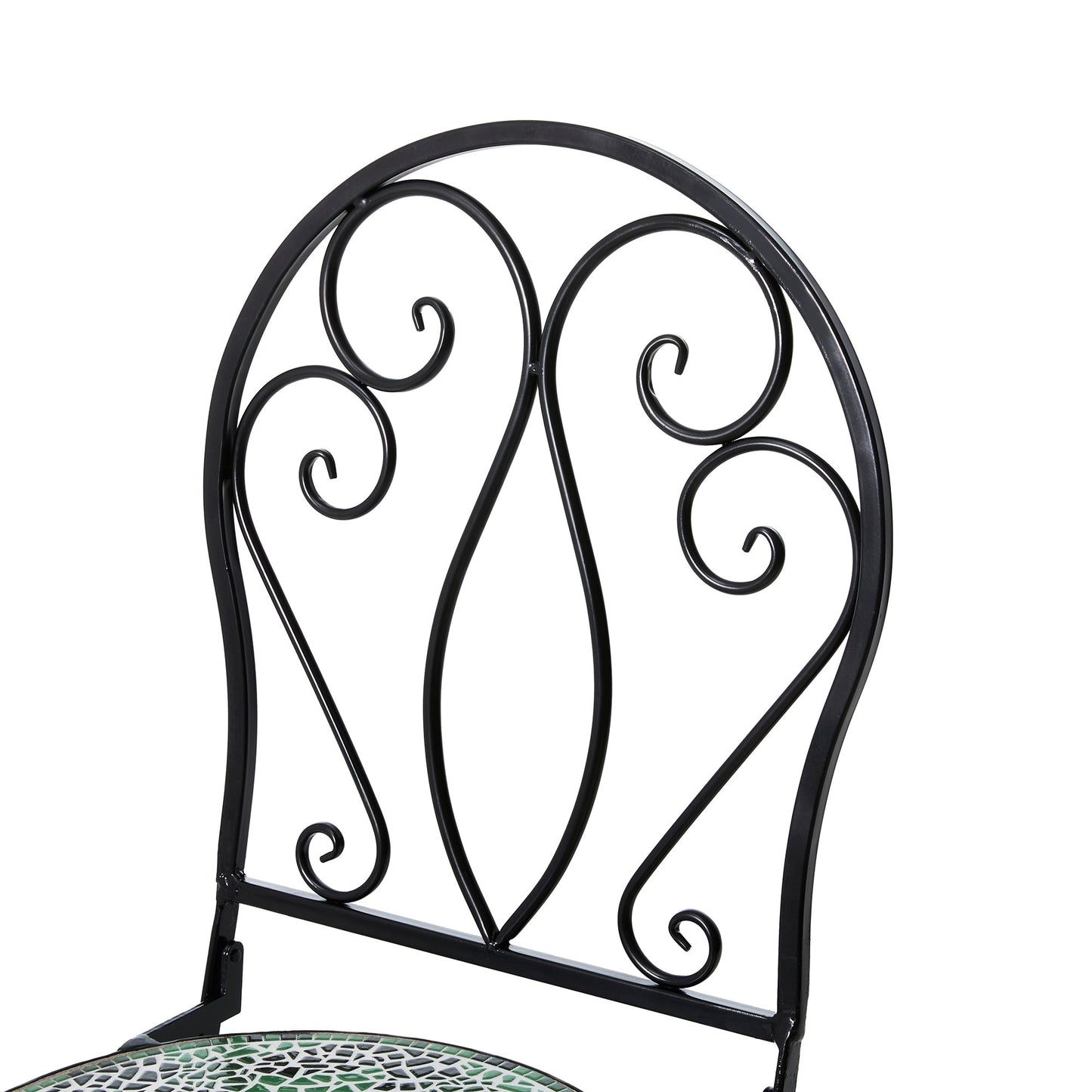 Ensemble de bistrot pliant d'extérieur en métal Glitzhome 3 pièces, table et chaises de patio