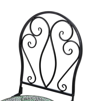 Ensemble de bistrot pliant d'extérieur en métal Glitzhome 3 pièces, table et chaises de patio