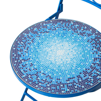 Ensemble de bistrot pliant d'extérieur en métal Glitzhome 3 pièces, table et chaises de patio