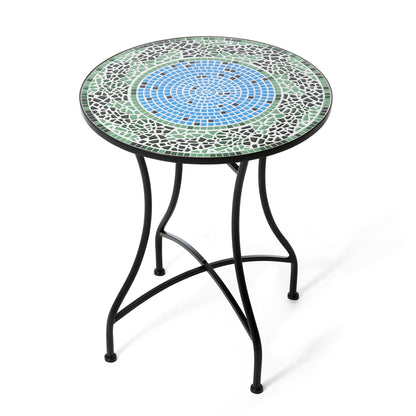 Ensemble de bistrot pliant d'extérieur en métal Glitzhome 3 pièces, table et chaises de patio