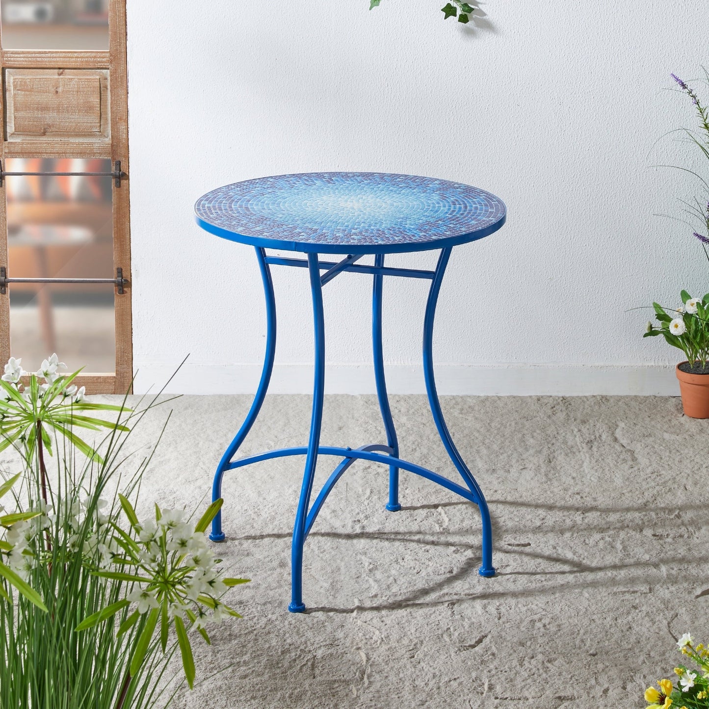 Ensemble de bistrot pliant d'extérieur en métal Glitzhome 3 pièces, table et chaises de patio