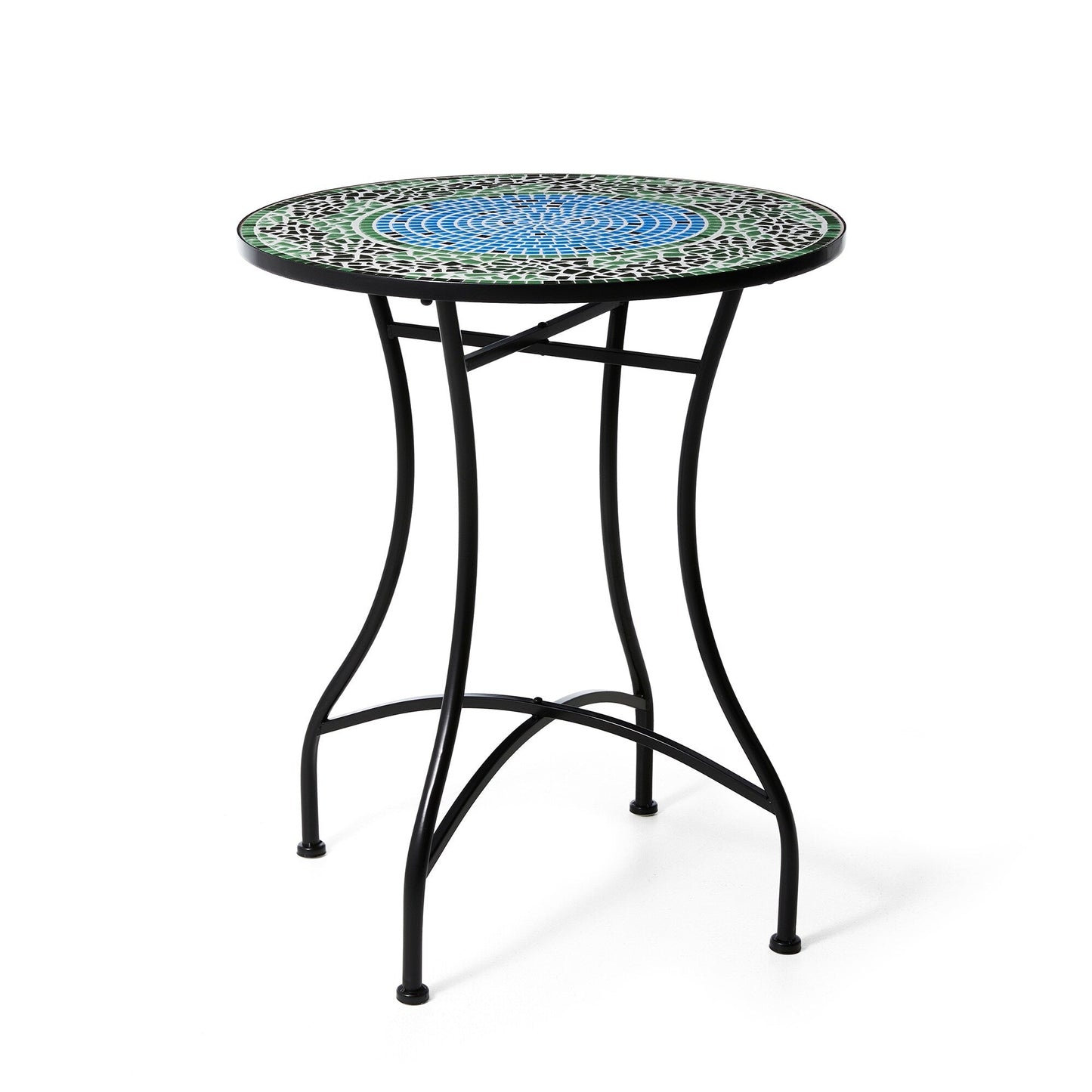 Ensemble de bistrot pliant d'extérieur en métal Glitzhome 3 pièces, table et chaises de patio