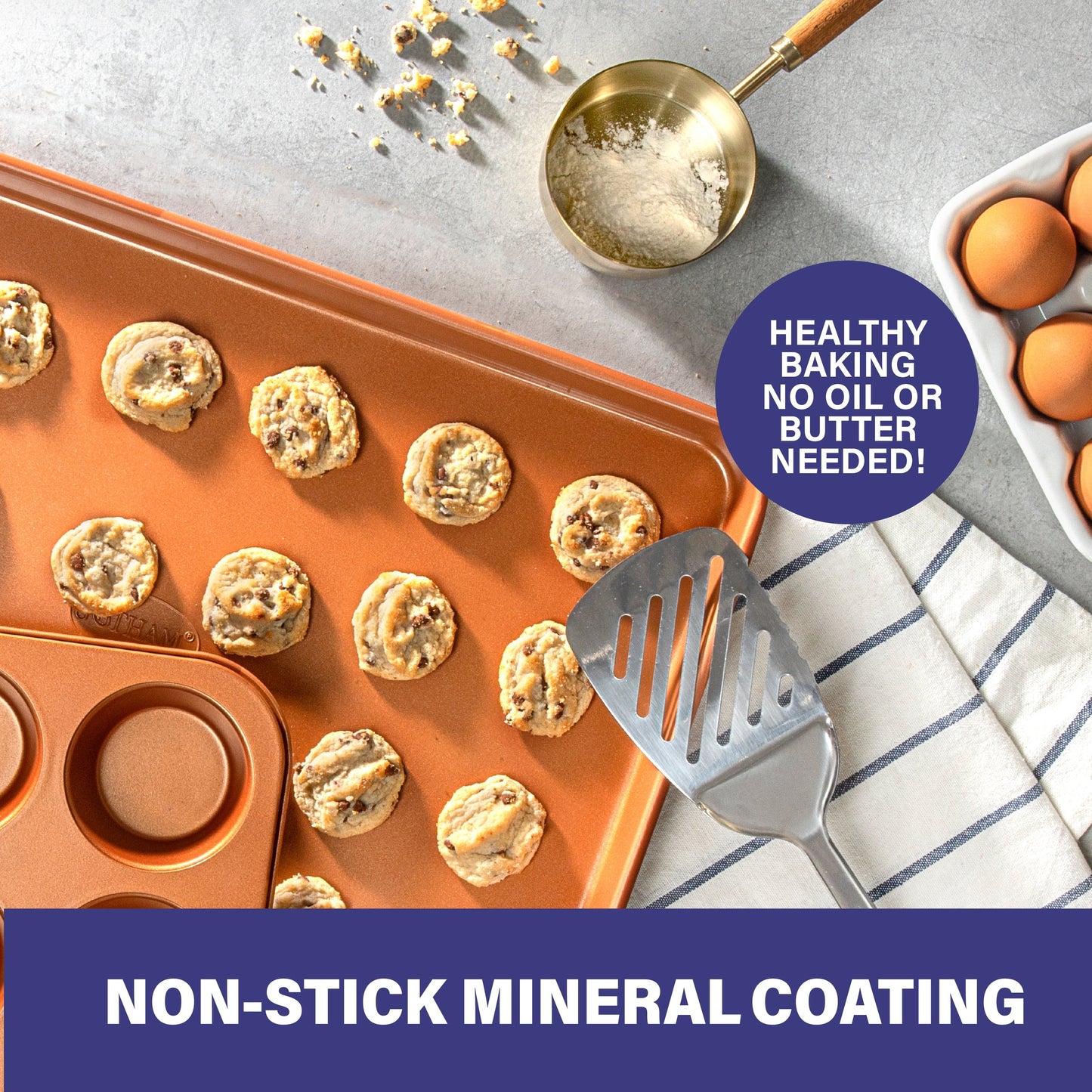 Batterie de cuisine et de pâtisserie Gotham Steel Pro anodisée dure 20 pièces