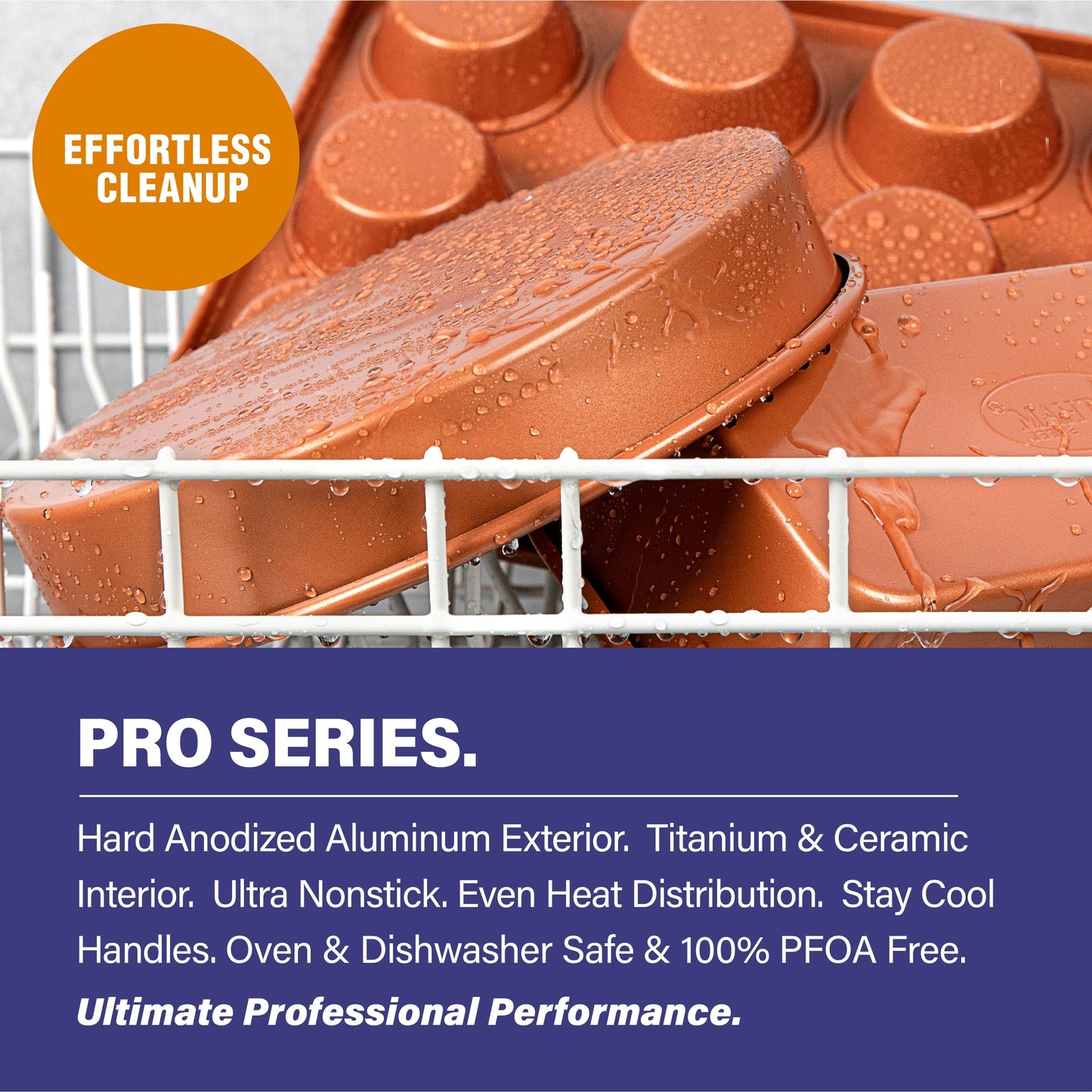 Batterie de cuisine et de pâtisserie Gotham Steel Pro anodisée dure 20 pièces