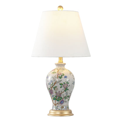 Lampe de table LED Grace 24 Floral, multicolore/laiton par JONATHAN Y
