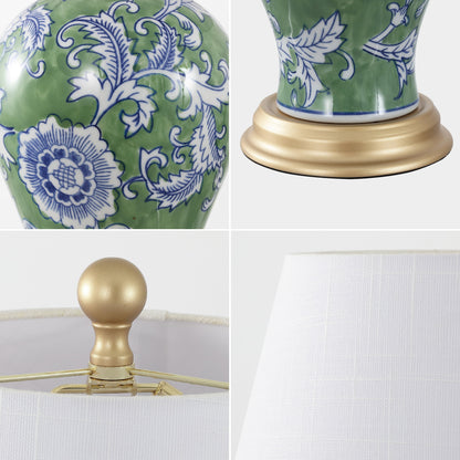 Lampe de table LED Grace 24 Floral, multicolore/laiton par JONATHAN Y