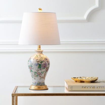 Lampe de table LED Grace 24 Floral, multicolore/laiton par JONATHAN Y