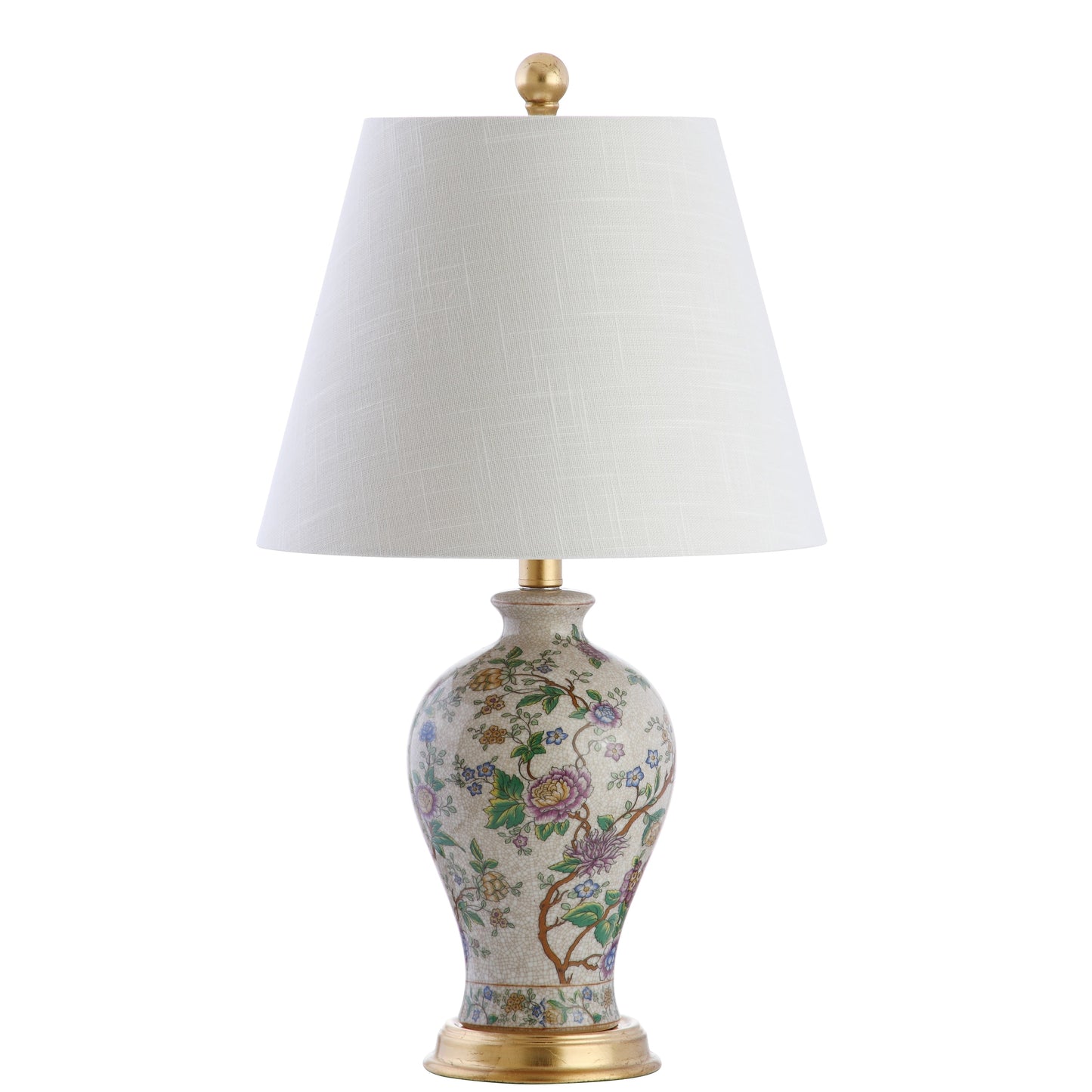 Lampe de table LED Grace 24 Floral, multicolore/laiton par JONATHAN Y