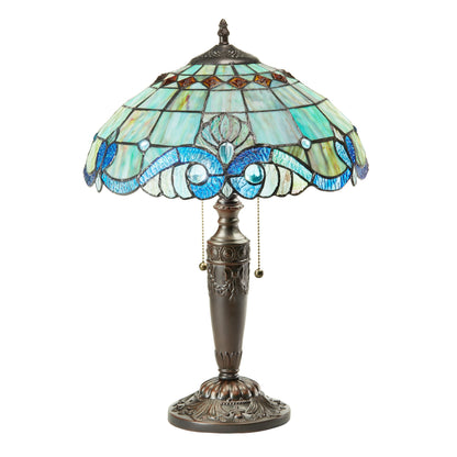 Lampe Tiffany Gracewood Hollow Asdreni 20 pouces en verre teinté - 14 L x 14 l x 20,25 H