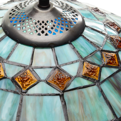 Lampe Tiffany Gracewood Hollow Asdreni 20 pouces en verre teinté - 14 L x 14 l x 20,25 H