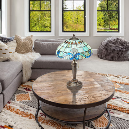 Lampe Tiffany Gracewood Hollow Asdreni 20 pouces en verre teinté - 14 L x 14 l x 20,25 H