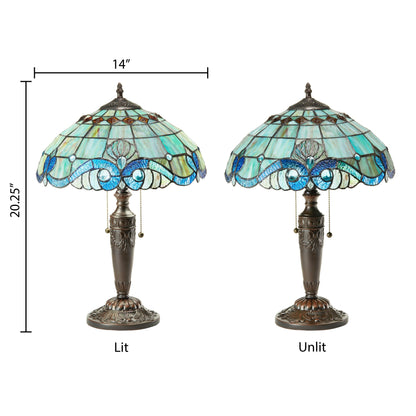 Lampe Tiffany Gracewood Hollow Asdreni 20 pouces en verre teinté - 14 L x 14 l x 20,25 H