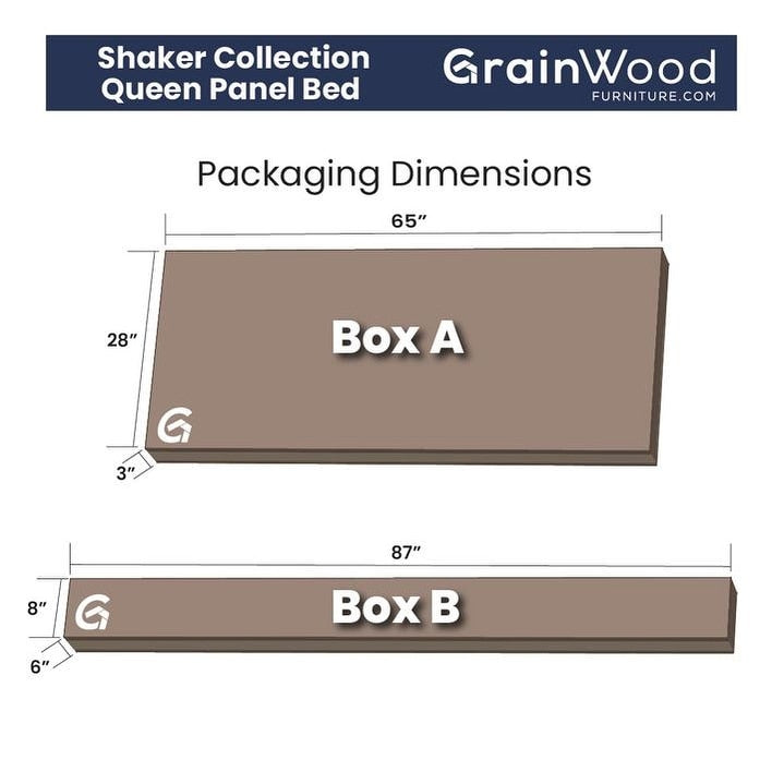 Lit plateforme en bois massif de style shaker avec meubles en bois de grain