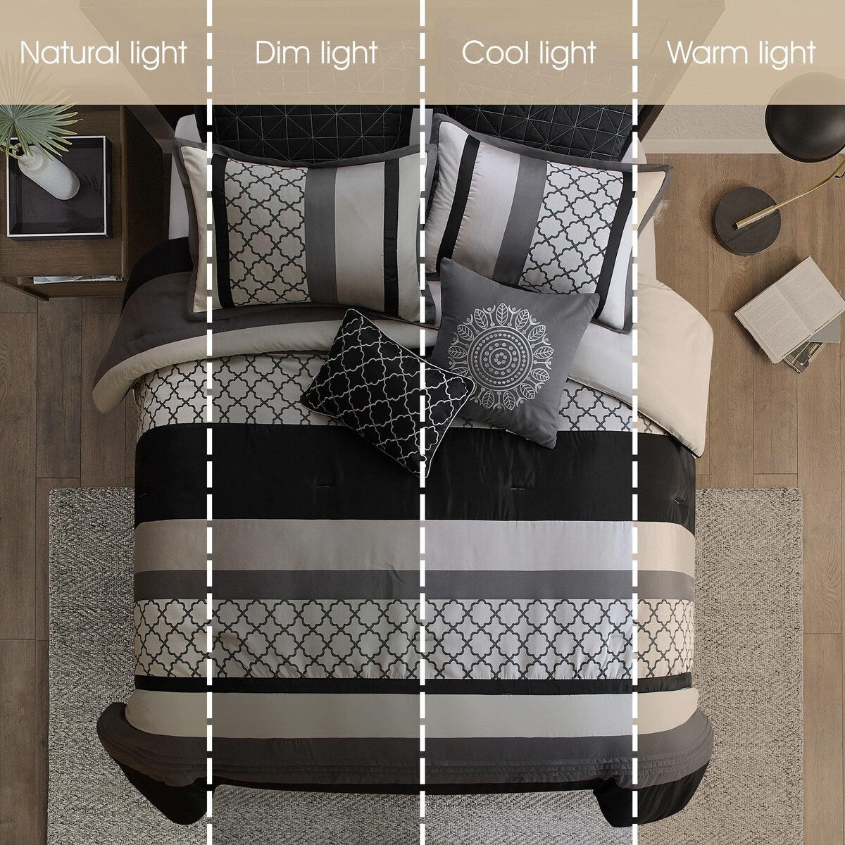 Parure de lit Nanshing Avalon Trellis 8 pièces à imprimé marocain