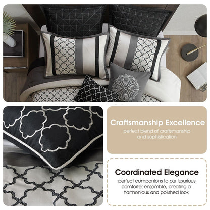 Parure de lit Nanshing Avalon Trellis 8 pièces à imprimé marocain