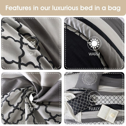 Parure de lit Nanshing Avalon Trellis 8 pièces à imprimé marocain