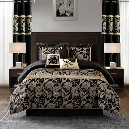 Ensemble de couette 9 pièces en jacquard floral Nanshing Brie