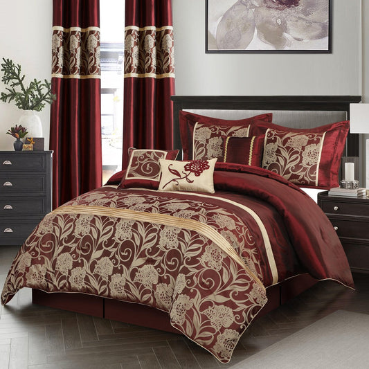 Ensemble de couette 9 pièces en jacquard floral Nanshing Brie