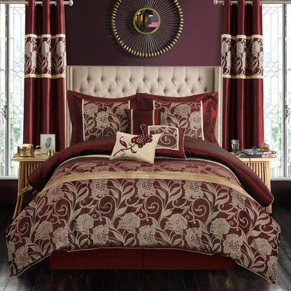 Ensemble de couette 9 pièces en jacquard floral Nanshing Brie