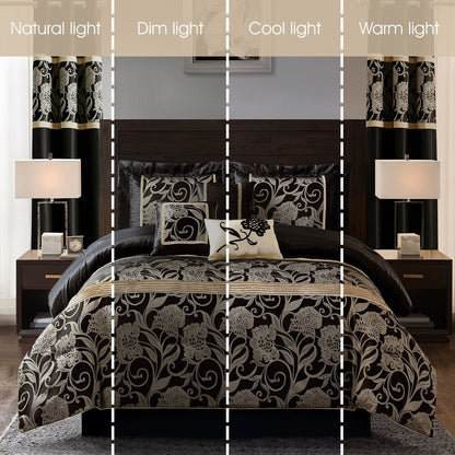 Ensemble de couette 9 pièces en jacquard floral Nanshing Brie